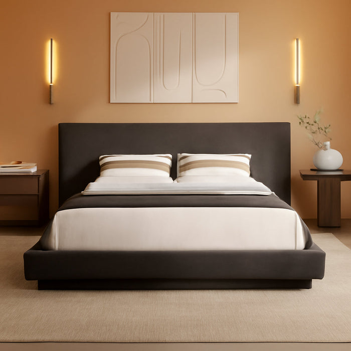 Cloud Queen Bed Frame with Extra Wide Headboard, 5 Inch Foam Fully Cushioned Platform, Easy Assembly, No Box Spring Needed