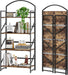 Arched Bookshelf 4 Tier Shelf Storage Organizer Bookcase,No Assembly Folding Book Shelf for Living Room,Bedroom Home Office Rack Bookhelves