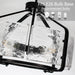 17.7 Inch Black Glass Drum Chandelier Contemporary