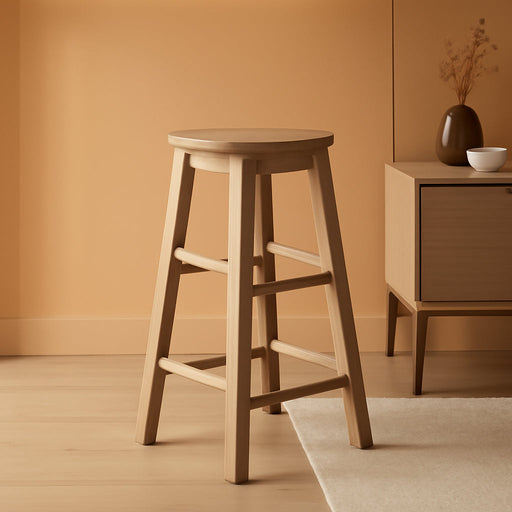 Zeke Grey Wash 24" Counter Stool with round Seat