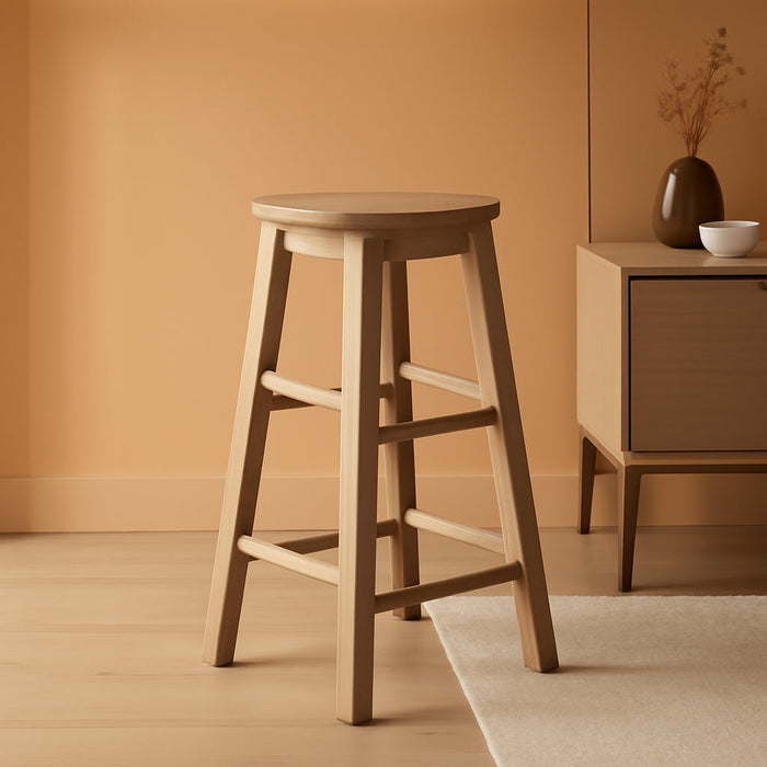 Zeke Grey Wash 24" Counter Stool with round Seat