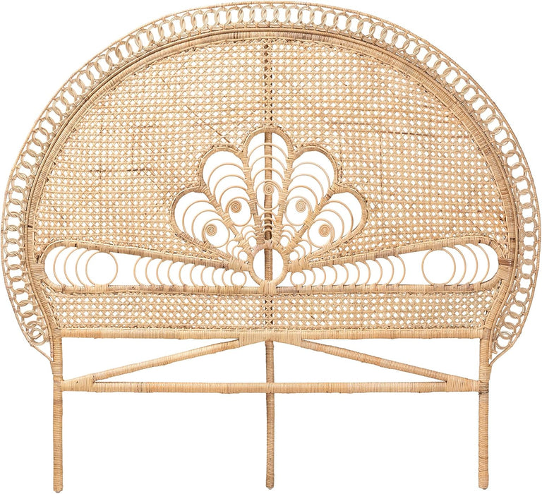 Marlette Natural Rattan Standalone Headboard, Queen