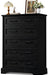 Tall Dresser for Bedroom,Farmhouse 5 Drawers Dresser, Chest of Drawer Chest, Multi-Tier Clothing Storage Cabinet, Black
