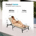 Foldable Outdoor Lounge Chair, No Assembly Patio Chaise Lounge Outdoor with 5-Positions, Aluminum Pool Lounge Chair with Portable Design for Pool, Beach, Deck, Backyard, Khaki