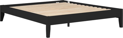Home Furnishings - Hounslow - Wood - Universal Platform Bed with Fully Slatted Frame, Pre-Drilled Holes and Center Rail - Bedroom - Queen Size - Black - 306129Q