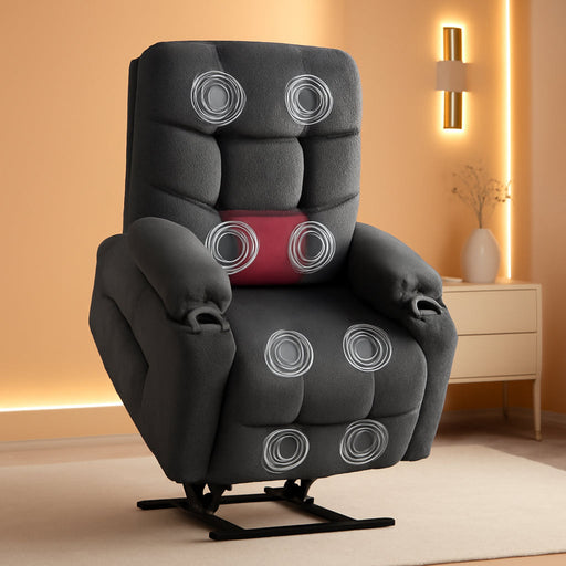 Dual Motor Power Lift Recliner Chair for Elderly with Massage & Heat