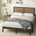 Kai Bamboo and Metal Platform Bed Frame, Sturdy Steel Frame, Queen
