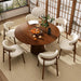 Kitchen Dining Chairs Set of 4 Modern Upholstered Leather Farmhouse Dining Room Chair, Walnut/Beige