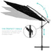 10Ft Offset Hanging Outdoor Market Patio Umbrella W/ Easy Tilt Adjustment - Black