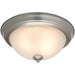 13 In. 2-Light Brushed Nickel Flush Mount with Frosted Glass Shade (2-Pack)