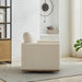 Beige Upholstered Swivel Armchair 360 Degree Chair