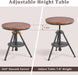 Dia 19.7" round Pub Table Height Adjustable with 360 Swivel Solid Wood Tabletop for Dining Bistro Cafe Home Bar, Rustic Brown