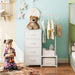 Multifunction White Dresser With Builtin Shoe Rack