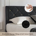 Full Size Platform Bed Frame with Velvet Headboard