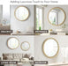round Mirror, Metal Frame Circle Mirror 27 Inch, Wall Art Decor Mounted Hanging for Entryway, Bathroom, Hallway, Living Room, Vanity, Marlowe, Gold