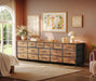 77.6" Long Dresser for Bedroom, 16 Drawer Fabric Dresser for Closet, Wide Chest of Drawers with Storage, TV Stand for 65, 75, 85 Inch TV, 77.6" W X 13" D X 26.4" H, Rustic Brown
