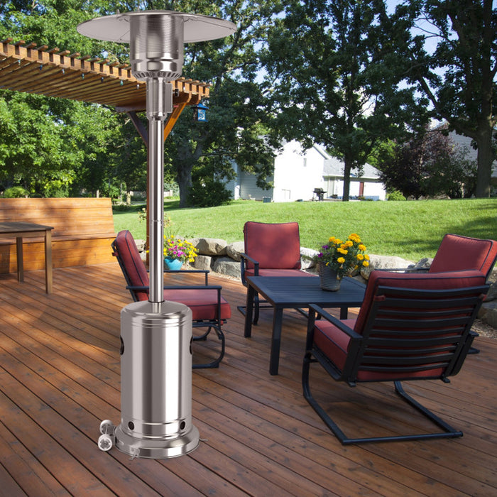 50000 BTU Stainless Steel Propane Patio Heater with Trip over Protection