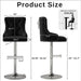 Velvet Bar Stool Set of 4 Lion Pull Ring Swivel Chair for Kitchen Counter Nailhead Upholstered Barstools Height Adjustable Barstools with Chrome Base for Dining Room Kitchen Black