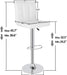 X-Large Bar Stools - Counter Chairs Adjustable Counter Height Swivel Barstools Set of 4, Square PU Leather Kitchen Counter Height Bar Stools, Kitchen Island Chairs,White