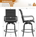 6 Piece Patio Swivel Bar Stools Texteline Chairs with High Back/Armrest/Footrest, All Weather Padded Seating Outdoor Furniture Height Outdoor Chairs for Outside, Lawn & Garden