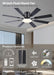 60Inch Ceiling Fan with Lights and Remotes, Large Low Profile Flush Mount Ceiling Fans,Dc Reversible Motor, 3CCT Dimmable,Noiseless,Dual Finish, Black 6 Speeds Ceiling Fan for Indoor/Outdoor