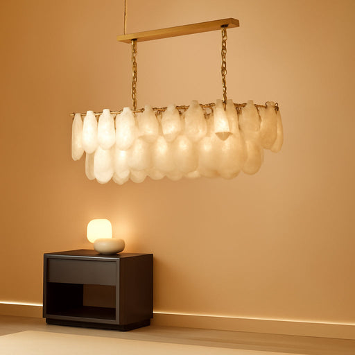 Gold Multi-Tier Lantern Pendant Lighting,Cloud Glass Metal Kitchen Island Chandeliers Hanging Ceiling Light Fixtures