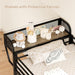 Bunk Bed Twin over Twin, Metal Bunk Beds with Desk & Power Outlet, Heavy-Duty Twin Bunk Beds with Storage Rack, Bunkbeds Frame with Safety Guardrail & Ladders for Juniors, No Box Spring Needed, Black