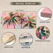 Palm Tree Canvas Wall Art Coastal Seascape Pictures Tropical Botanical Painting Modern Pink Artwork Prints for Bathroom Beach House Bedroom Living Room Home Office Decor Framed 28" X 58"