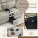 Power Reclining Sofa Set with LED Reading Light/Storage Drawer, Power Loveseat Recliner Sofa, Reclining Loveseat with Bluetooth Speakers/Outlets/Breathing Leather (Grey, Sofa+Loveseat)
