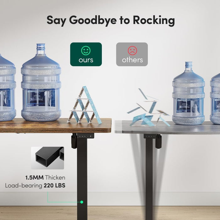 75 * 63" L Shaped Standing Desk, Electric Height Adjustable L Shaped Desk, Suitable for Home Office, Rustic Brown - ShipItFurniture