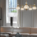 Brass Pendant Light Fixture Chandelier Glass Bulbs