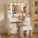 White Vanity Dressing Table With Illuminated Mirror