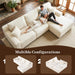 98-Inch Sectional Sofa White Check Premium RightFacing