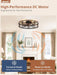 26" Flush Mount Caged Ceiling Fan with Light and Remote, Black Gold