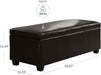 Storage Faux Leather Ottoman, 47 Inch Bench Bedroom Bench with Safety Close Hinge, Extra Long Ottoman with Storage for Living Room, Entryway, Hallway, Foot Rest, Support 300Lbs - Brown