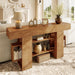 63 Inches Entryway Table, Wooden Console Table with Storage, Narrow Sofa Table behind Couch, Farmhouse Long Entry Hallway Tables for Entrance, Foyer, Living Room, Natural Brown