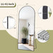 65x24Inch ExtraLarge Length Arched Floor Mirror Black
