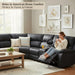 Power Reclining Sectional Sofa Set, L-Shaped Leather Sectional Couch for Living Room, Home Theater Seating with 4 Cup Holders, Modern Intelligent Recliner Sofa with Breathable Leather, Black