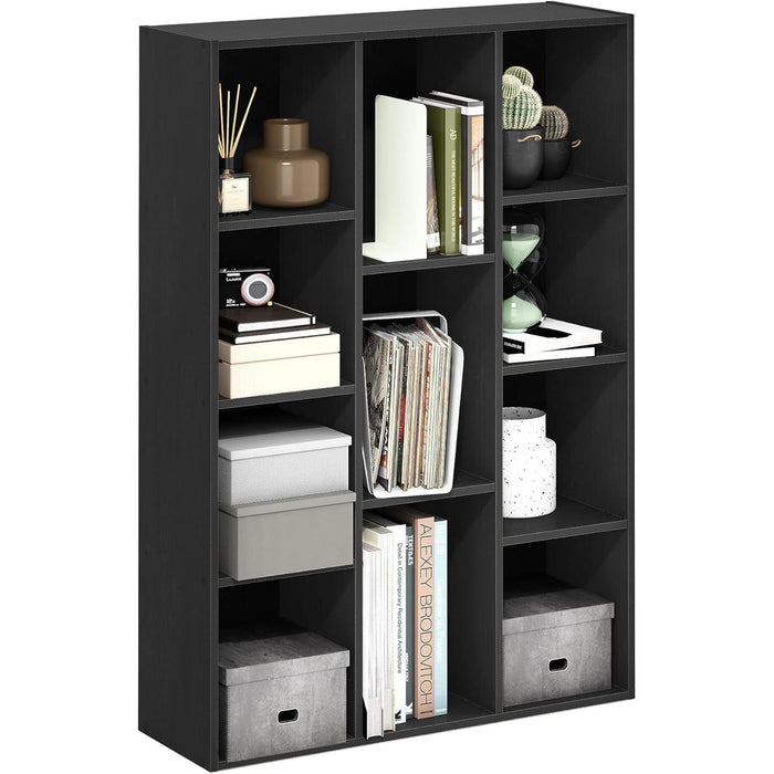 Luder 11-Cube Reversible Open Shelf Bookcase, Blackwood