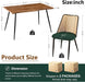 Modern Kitchen Dining Table Set for 4, 5 Pieces Wooden Breakfast Dining Table Set with 4 Upholsetered Boucle Dining Chairs Rattan Backrest,Metal Legs for Dining Room,Living Room