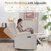 Cat-Proof Power Reclining Loveseat with Console & Drawer Storage, Loveseat Recliner with Tray Table, Electric Reclining Sofa with Heat & Massage, Extra Lumbar Pillow for Livingroom (Beige)
