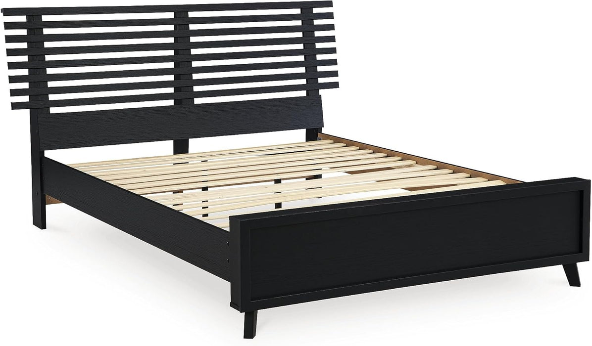 Danziar Modern Slat Headboard for Bedroom, Queen, Black