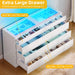 Contemporary White LED Dresser With Tempered Glass