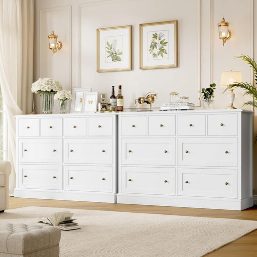 White Dresser with 8 Deep Drawers