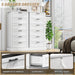 Tall White 6 Drawer Dresser, Wood Vertical Chest of Drawers for Bedroom, 55" H Modern Lingerie Dressers for Closet, Living Room, Hallway and Home Office