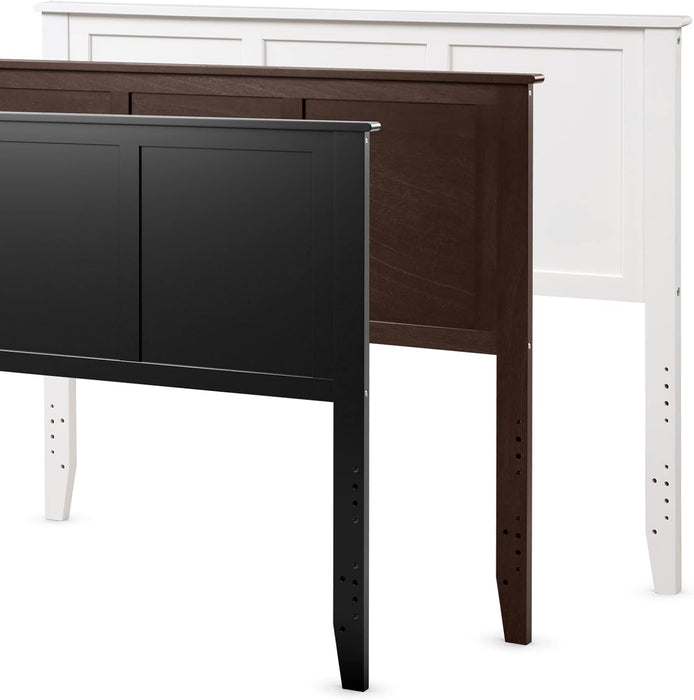 Flat Panel Headboard with Pre-Drilled Holes for Height Adjustment, Thickened Wooden Bed Backboard, Full Size, Black