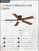 Sleek Black 48 Inch Flushmount Ceiling Fan Lighting