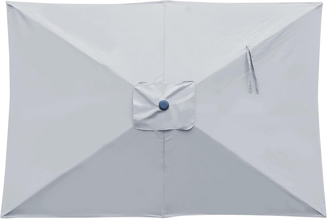 Rectangular Patio Umbrella, Table Market Umbrella with Tilt and Crank, Outdoor Umbrella for Garden, Deck, Backyard, Pool and Beach
