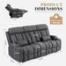 Wall Hugger Power Reclining Sofa with Manual Adjustable Headrest, 80" 3-Seater Couch with Flip-Down Table, Integrated Charging, USB & Type-C Ports, Cup Holders for Living Room, Home Theater, RV (Gray)