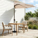 9Ft Half Umbrella Outdoor Patio Umbrella Market Umbrellas with Crank, 1/2 round Wall Umbrella 5 Sturdy Ribs UV Protection for Pool Garden Balcony Deck, Beige